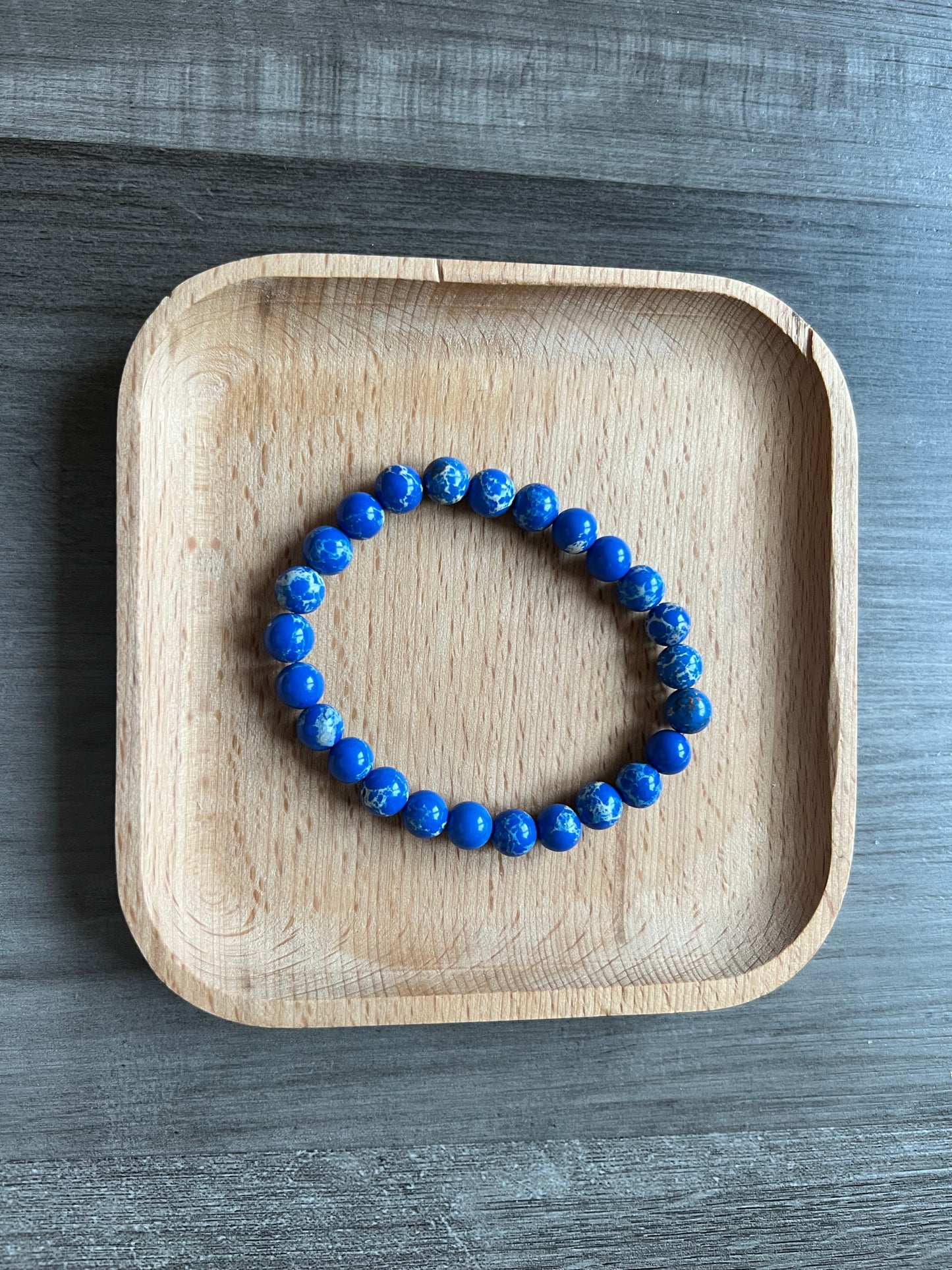Blue Snake Skin Jasper Bracelet - 8 mm