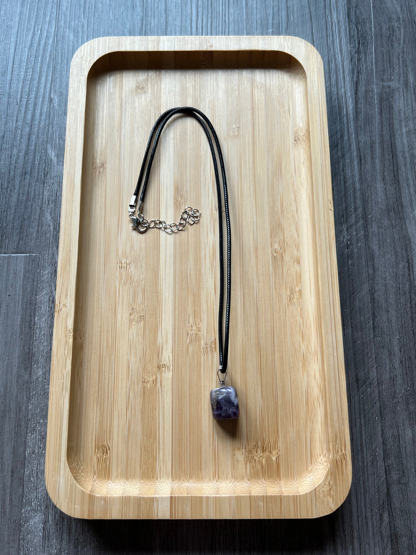 Amethyst Cube Crystal Necklace