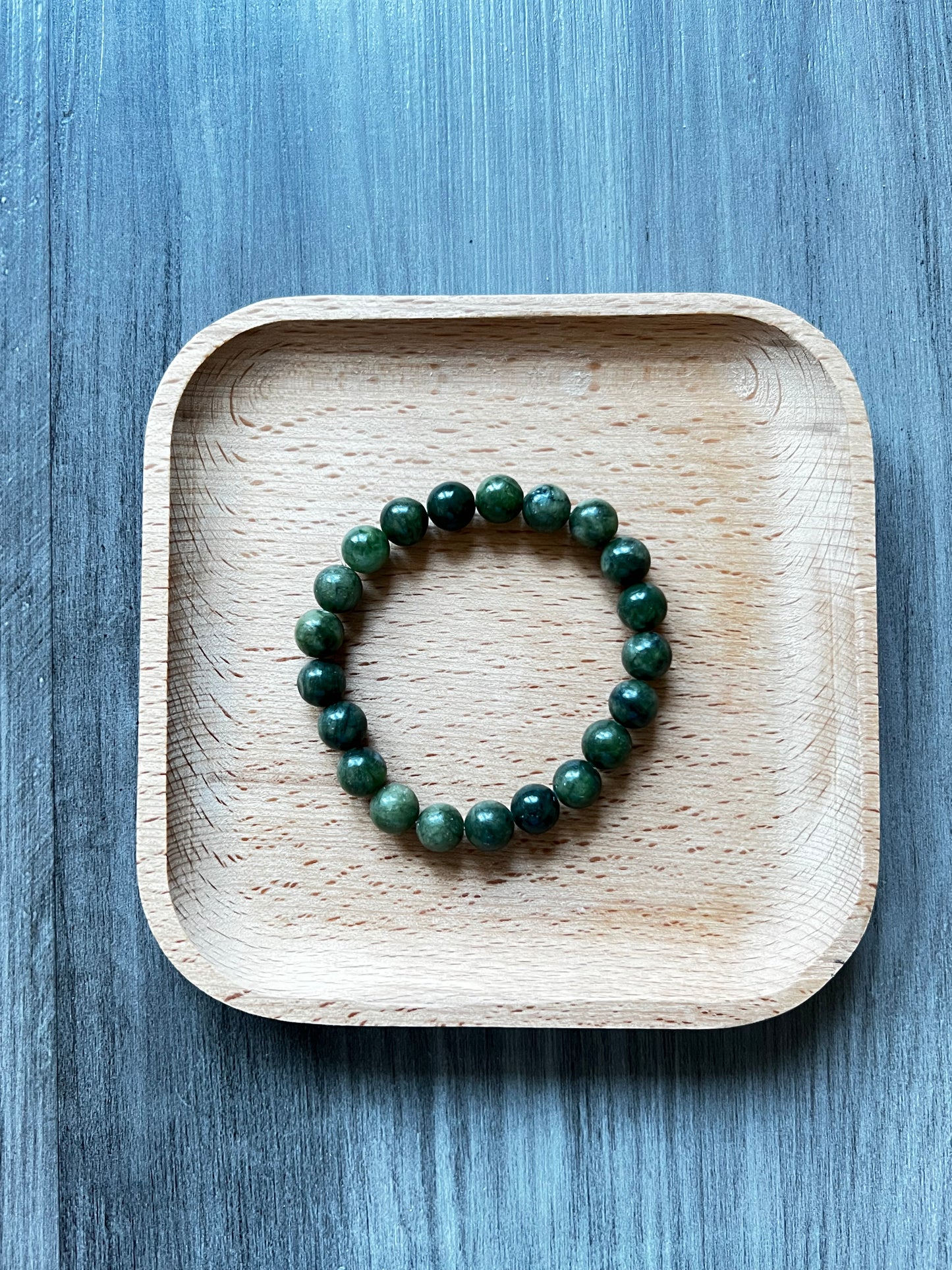 Chinese Jade Green Bracelet - 8 mm