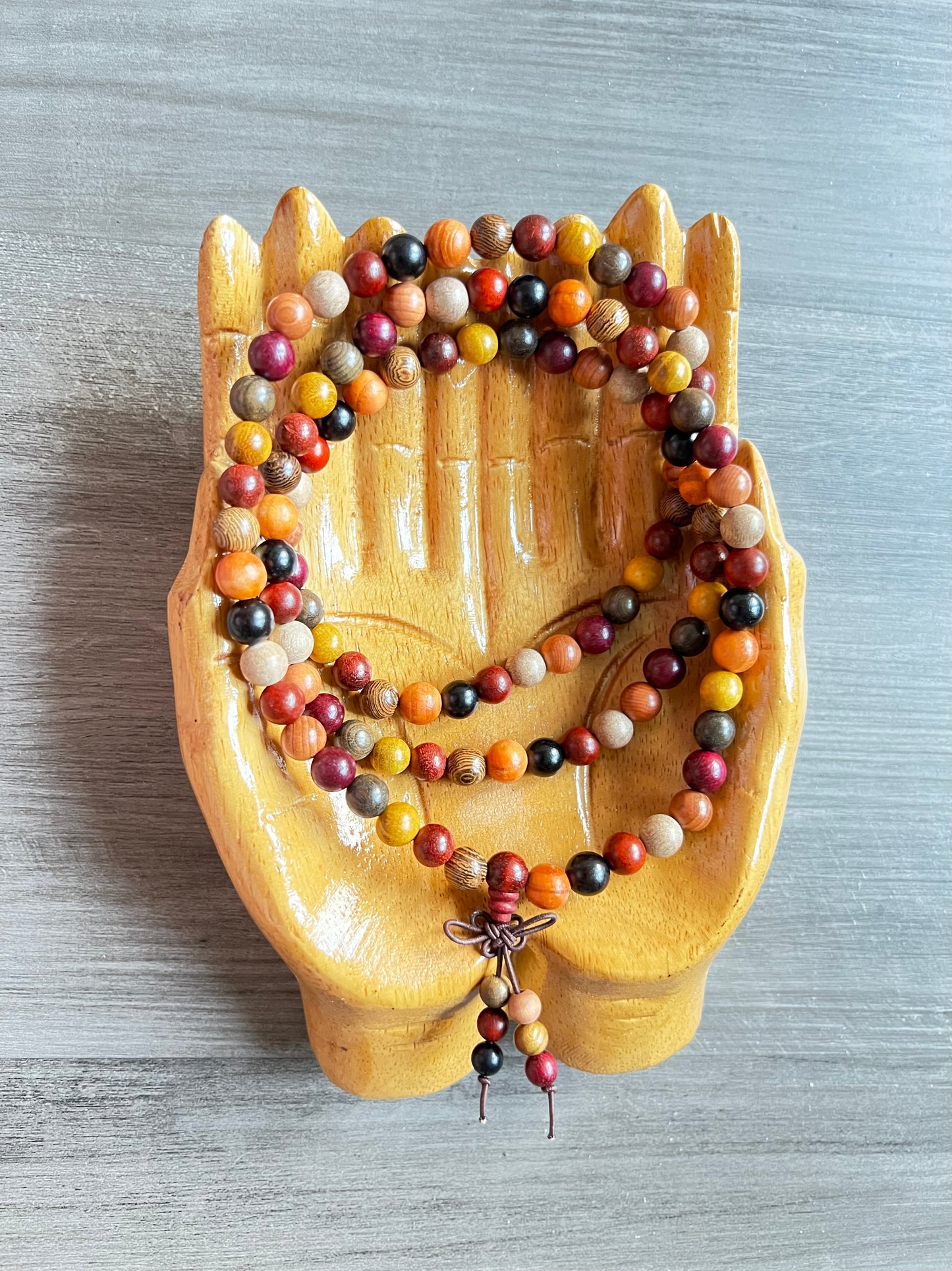 Natural Mixed Sandalwood Mala Bead Necklace