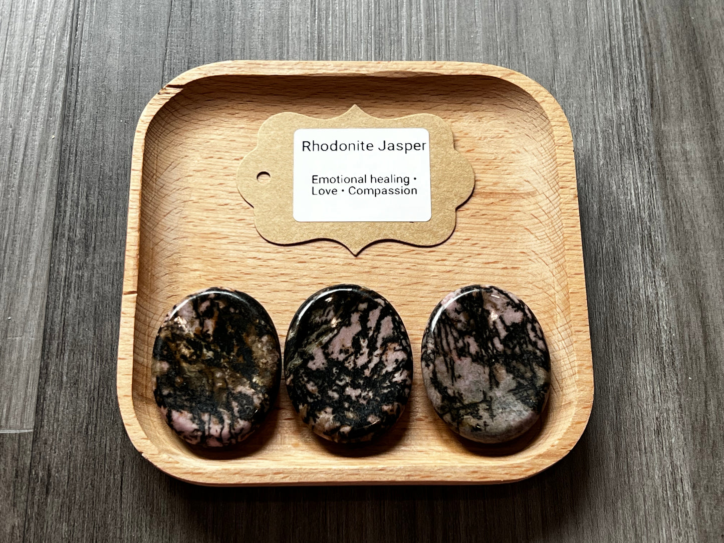 Rhodonite Jasper Worry Stone
