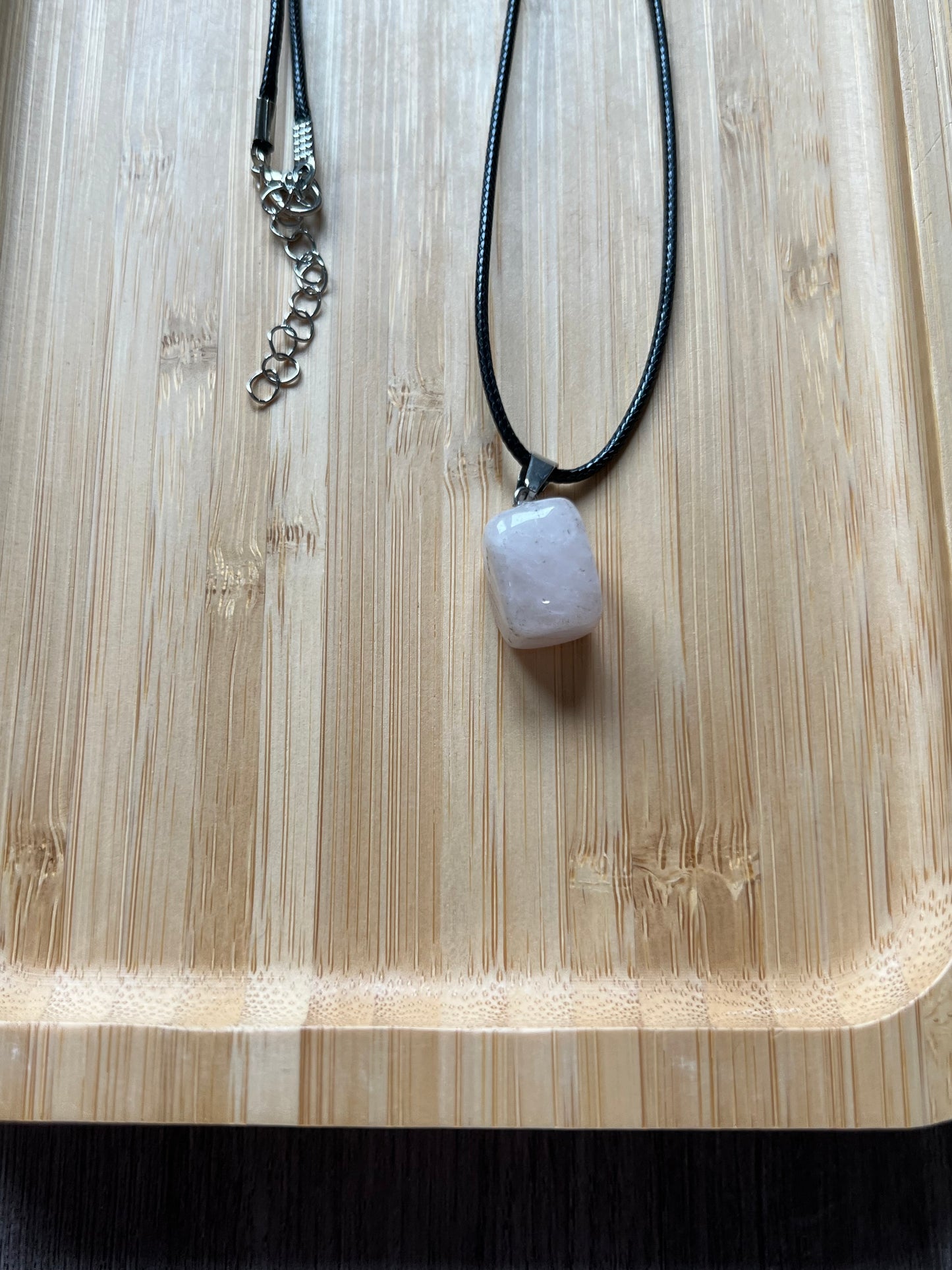 Rose Quartz Cube Crystal Necklace