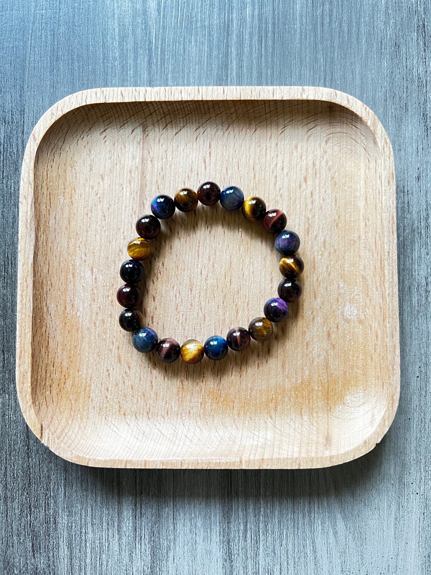 Tiger Eye, Red Tiger Eye, Cat Eye Aurora Tiger Eye Bracelet - 8 mm