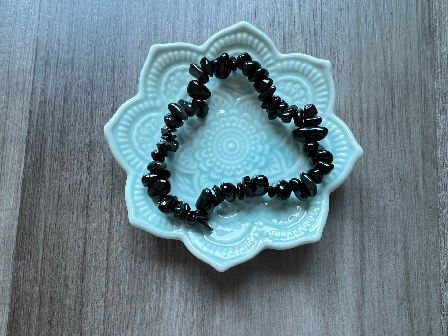 Black Obsidian Chip Bracelet