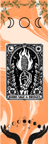 Burns Sage & Bridges - Moon Symbols Tarot Bookmark