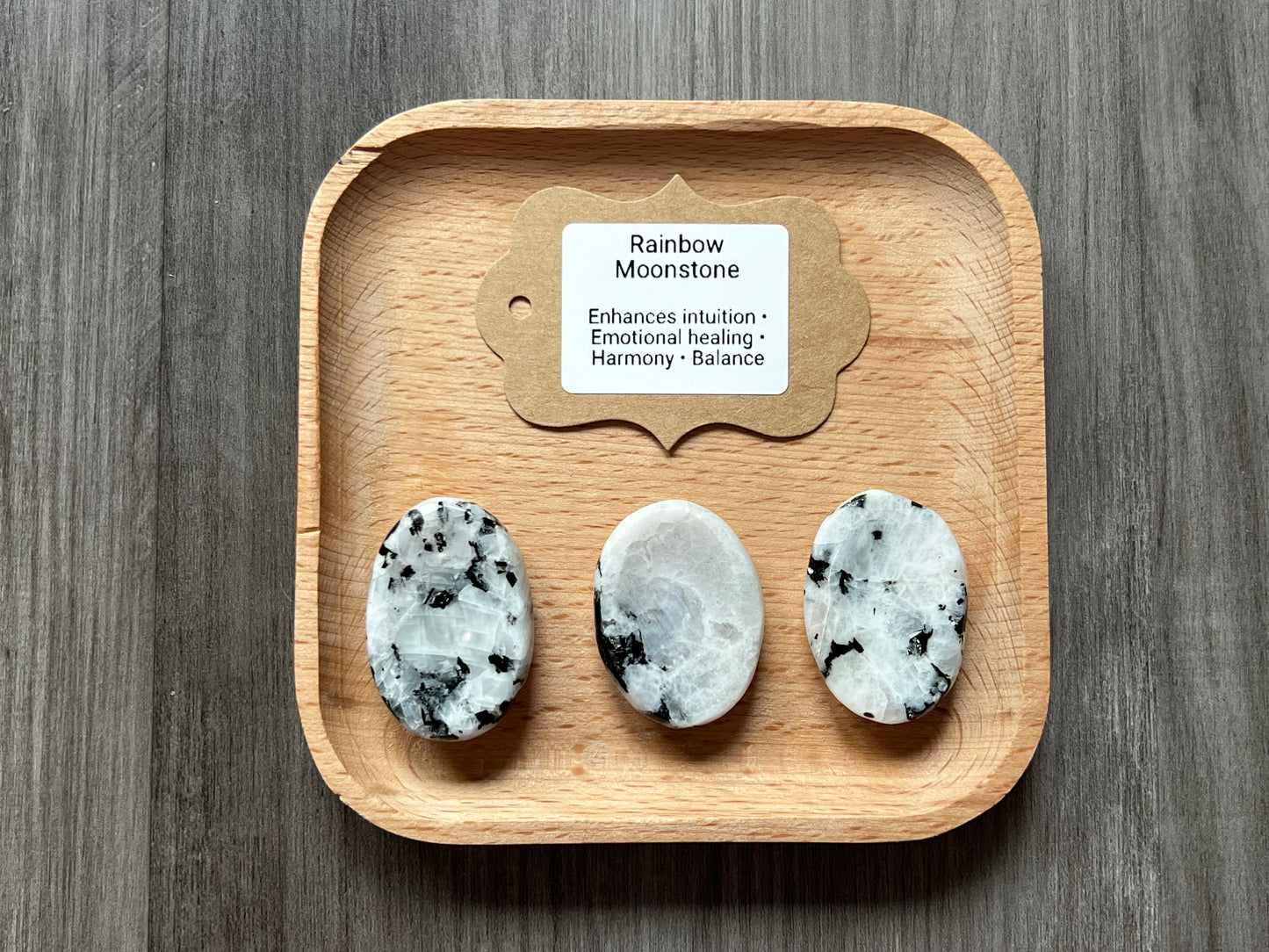 Rainbow Moonstone Worry Stone