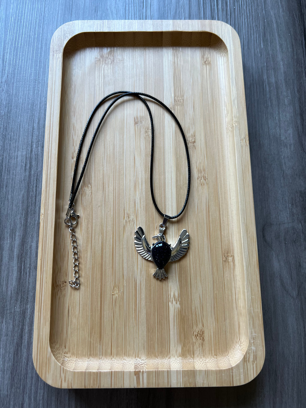 Blue Sandstone Dove Pendant Necklace