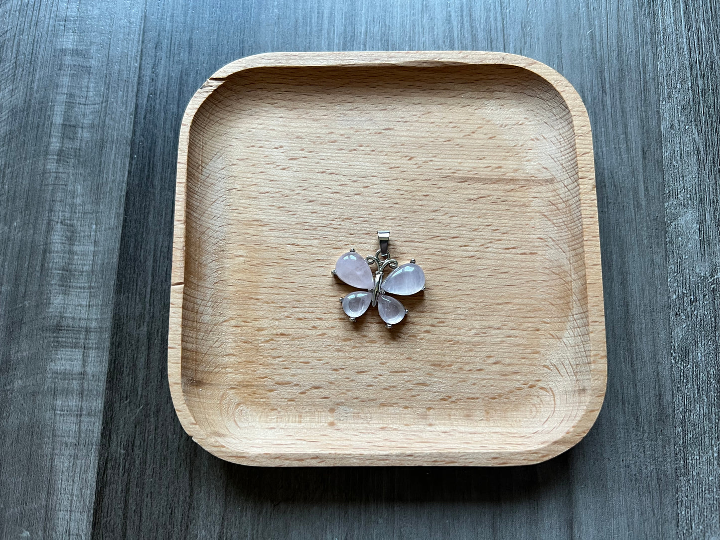 Rose Quartz Butterfly Pendant