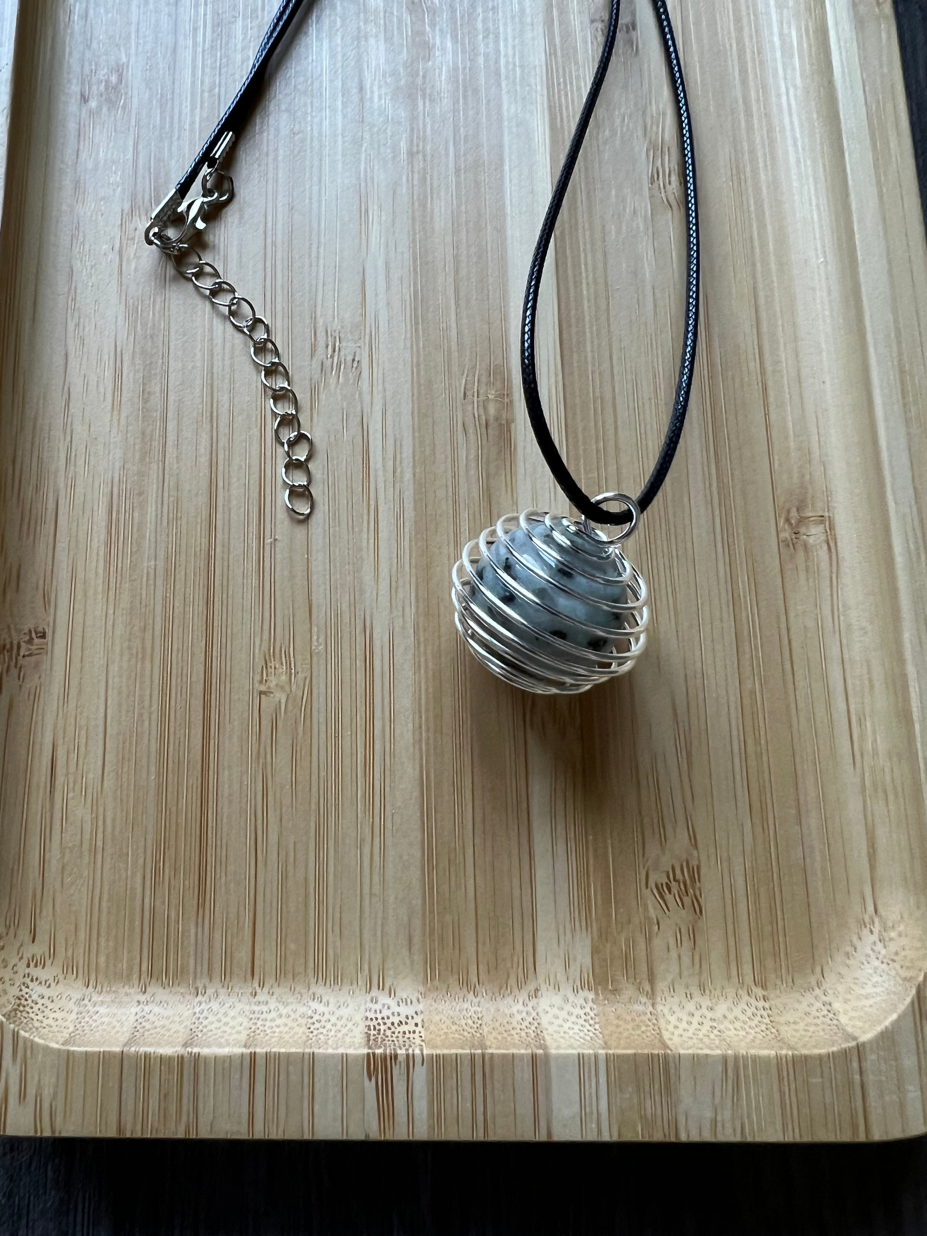 20 mm Dalmatian Jasper Stone Necklace