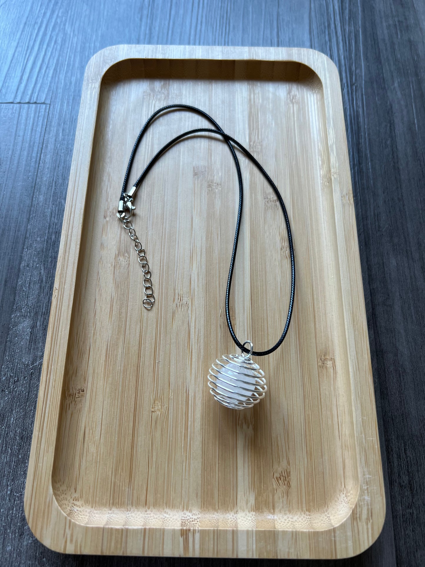 18 mm Clear Quartz Stone Necklace