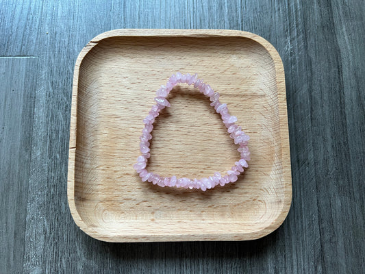 Rose Quartz Chip Bracelet