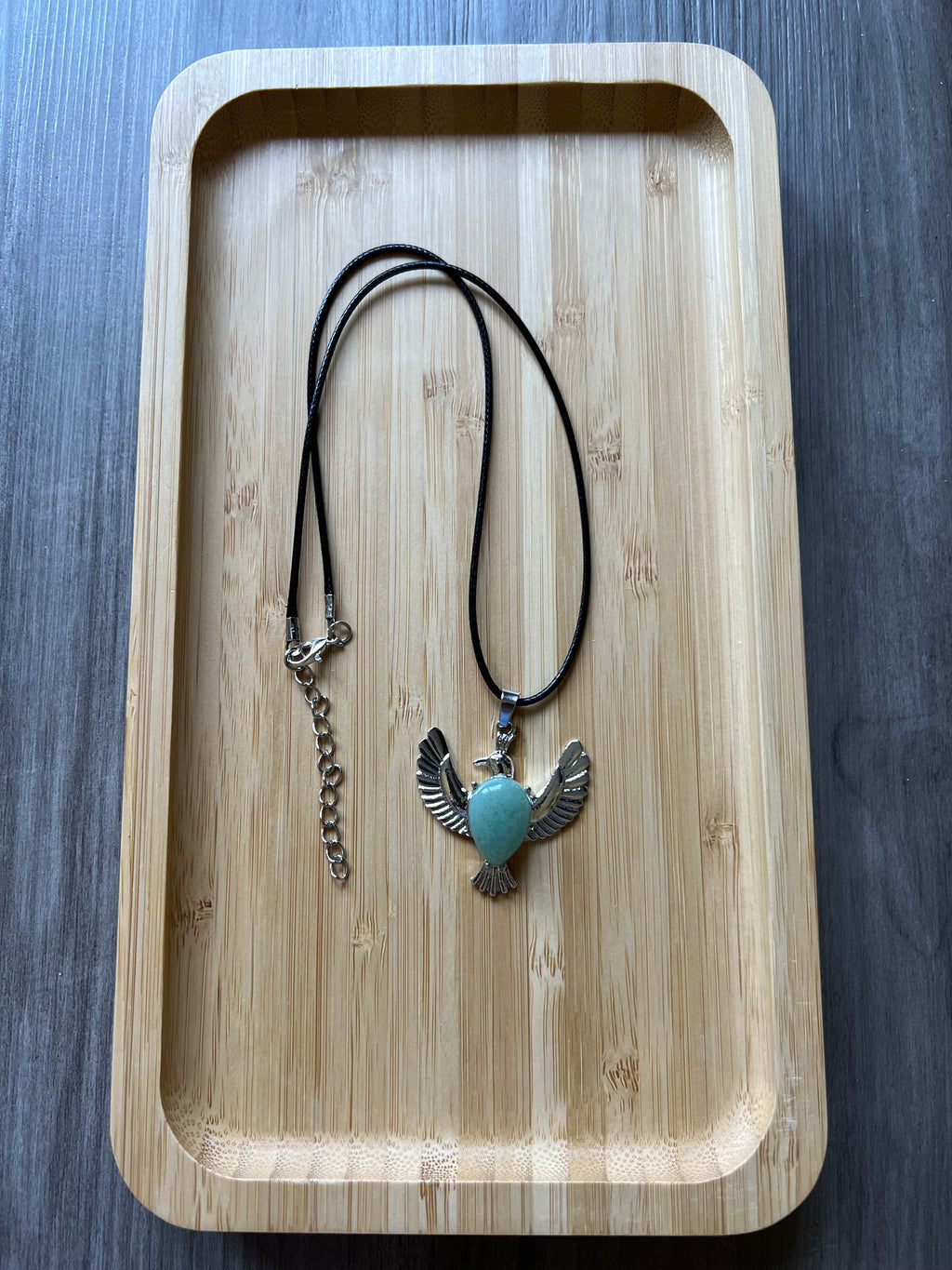 Green Aventurine Dove Pendant Necklace