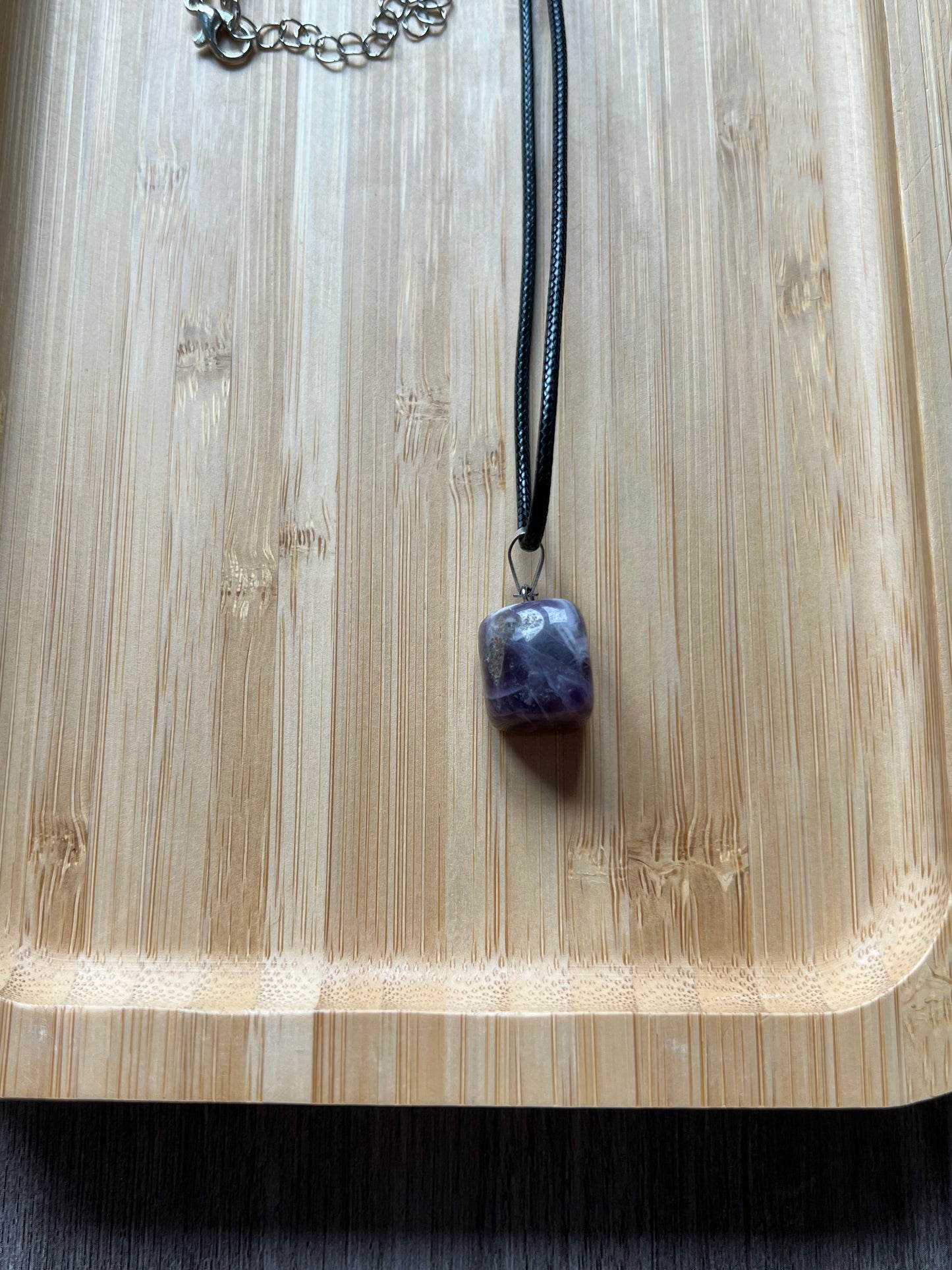 Amethyst Cube Crystal Necklace