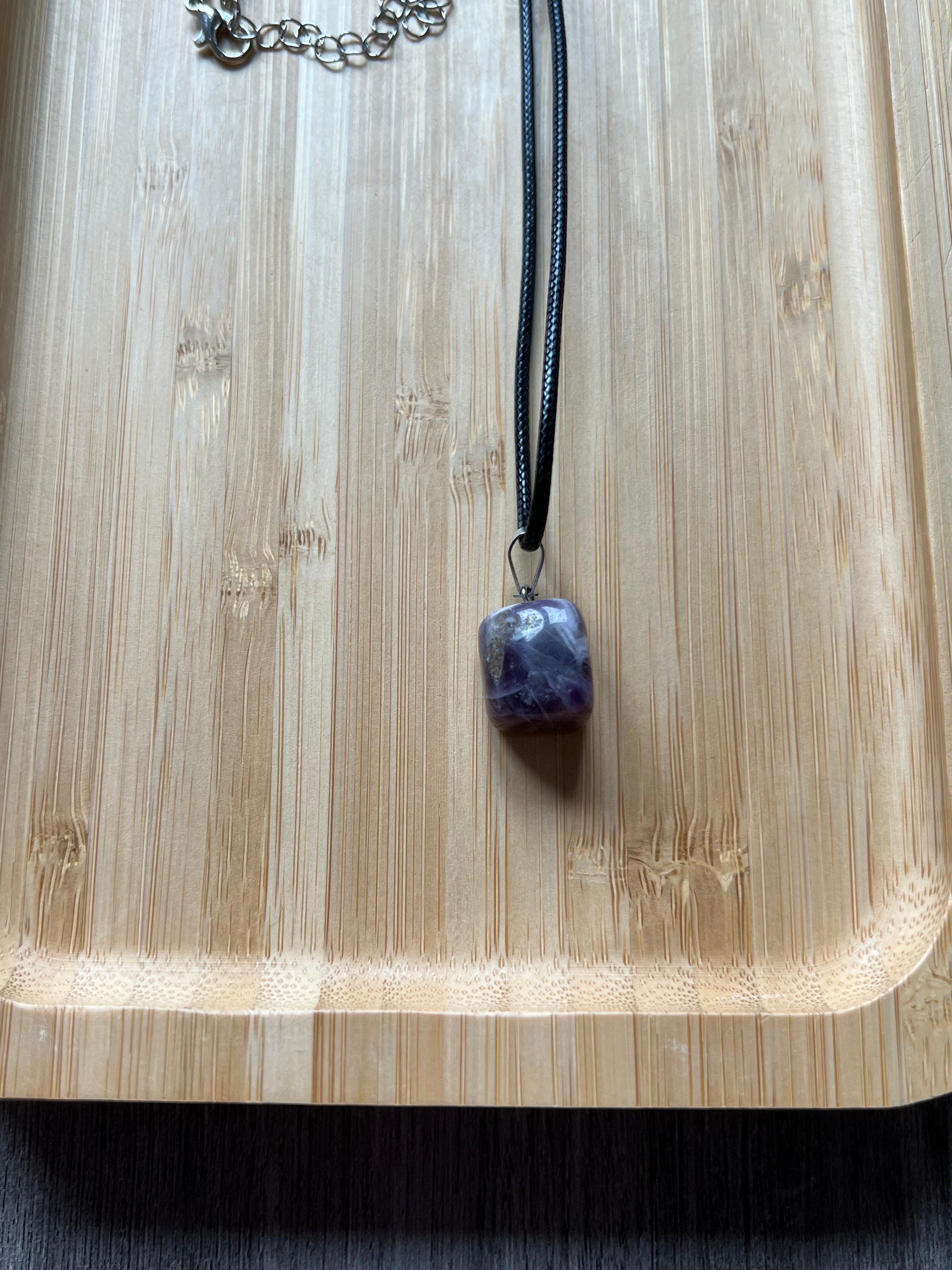 Amethyst Cube Crystal Necklace