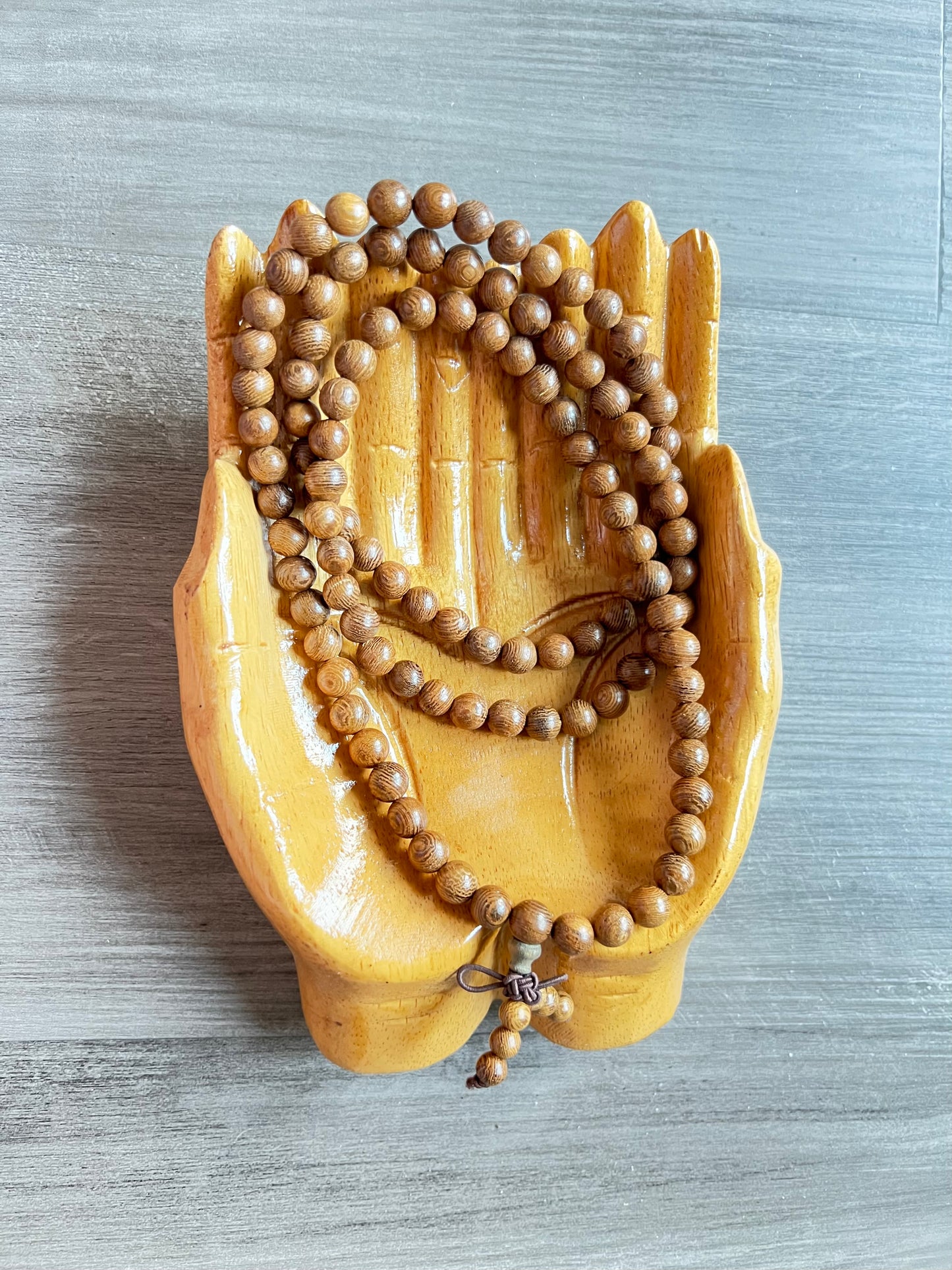 African Wenge Wood Mala Bead Necklace