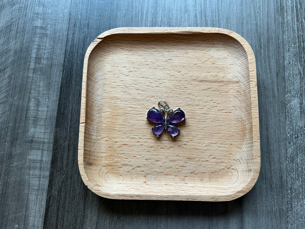 Amethyst Butterfly Pendant Necklace