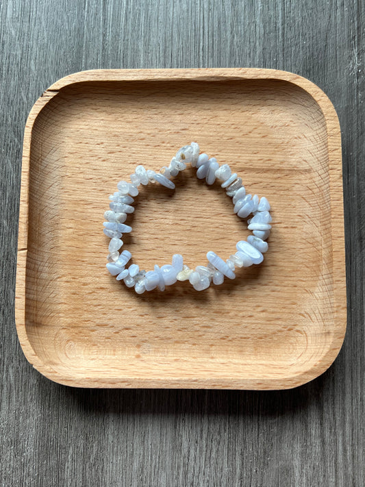 Blue Lace Agate Chip Bracelet