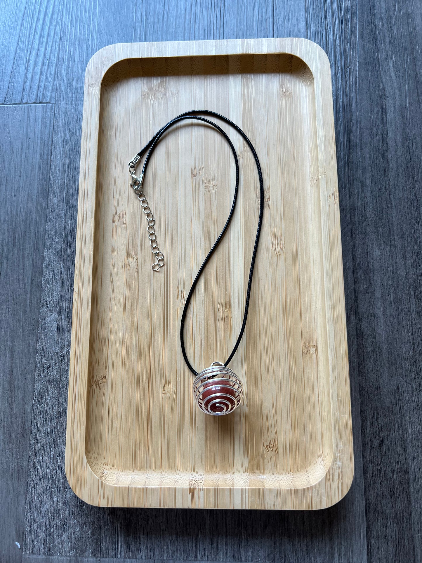 18 mm Red Jasper Stone Necklace