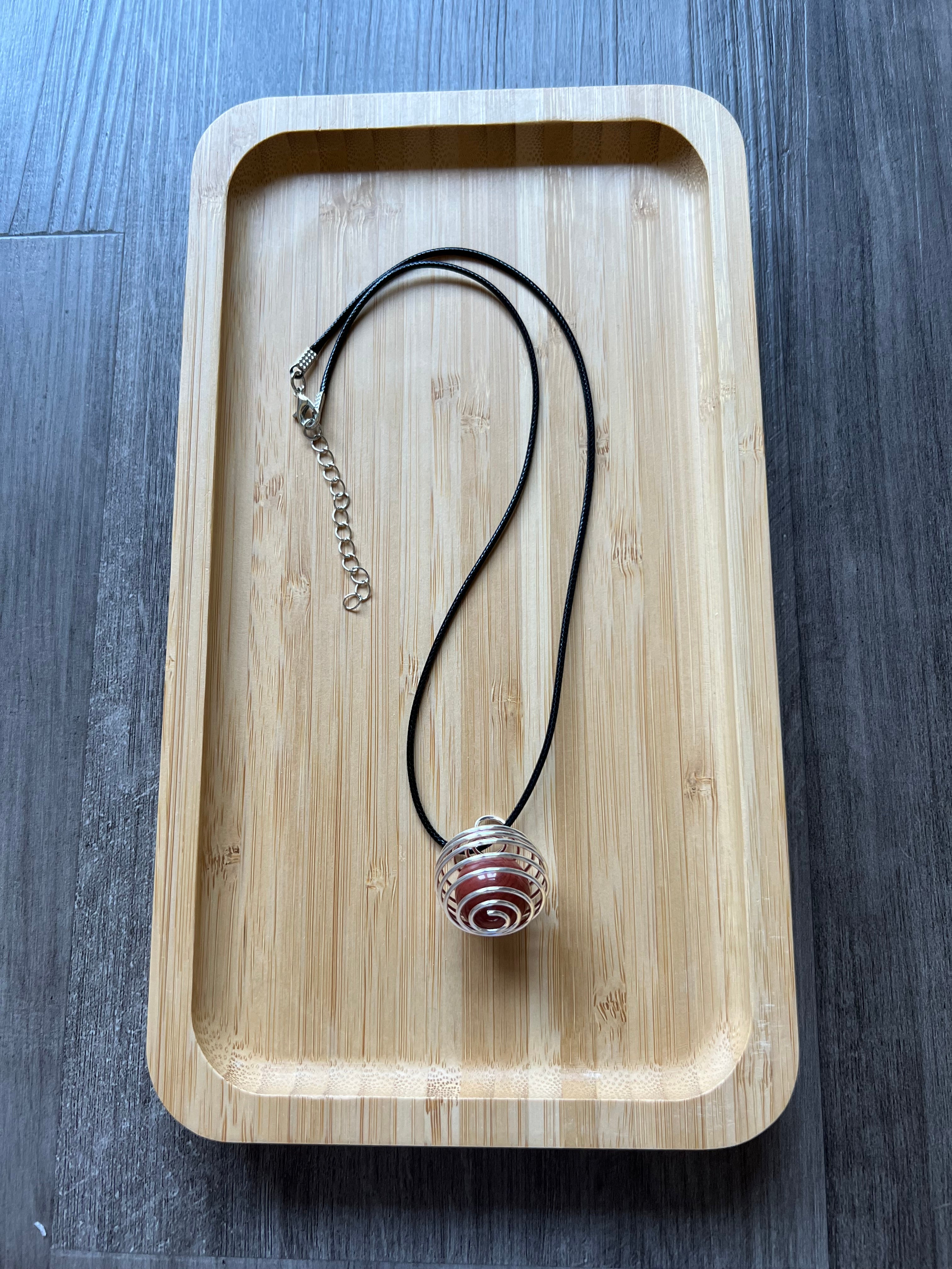 18 mm Red Jasper Stone Necklace
