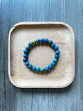 Peacock Blue Magnesite Turquoise Bracelet - 8 mm