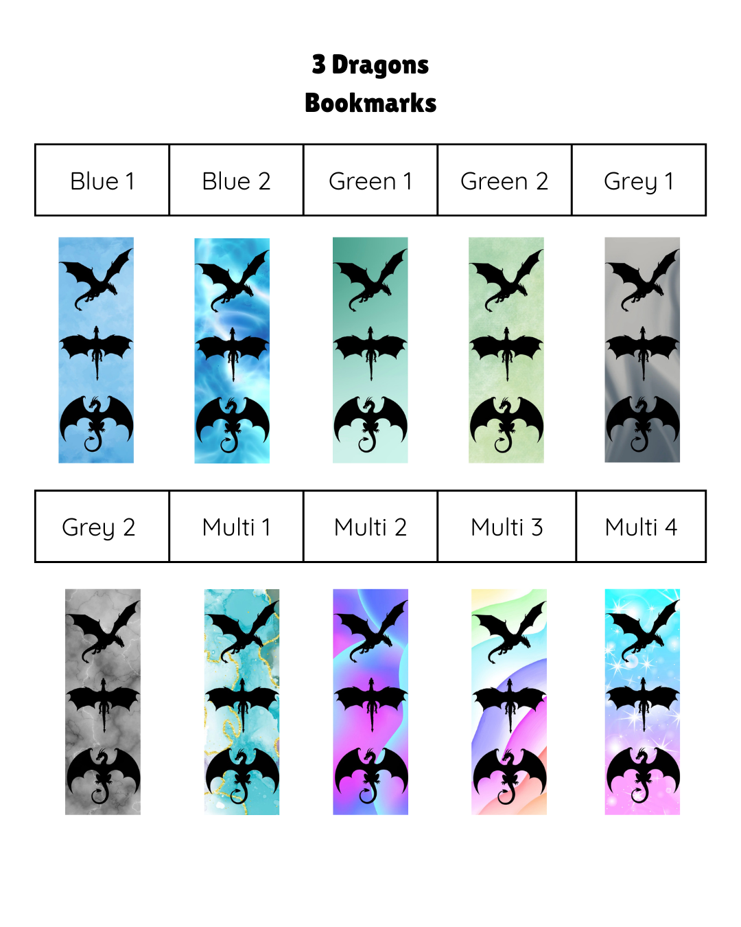 3 Dragons - Bookmark