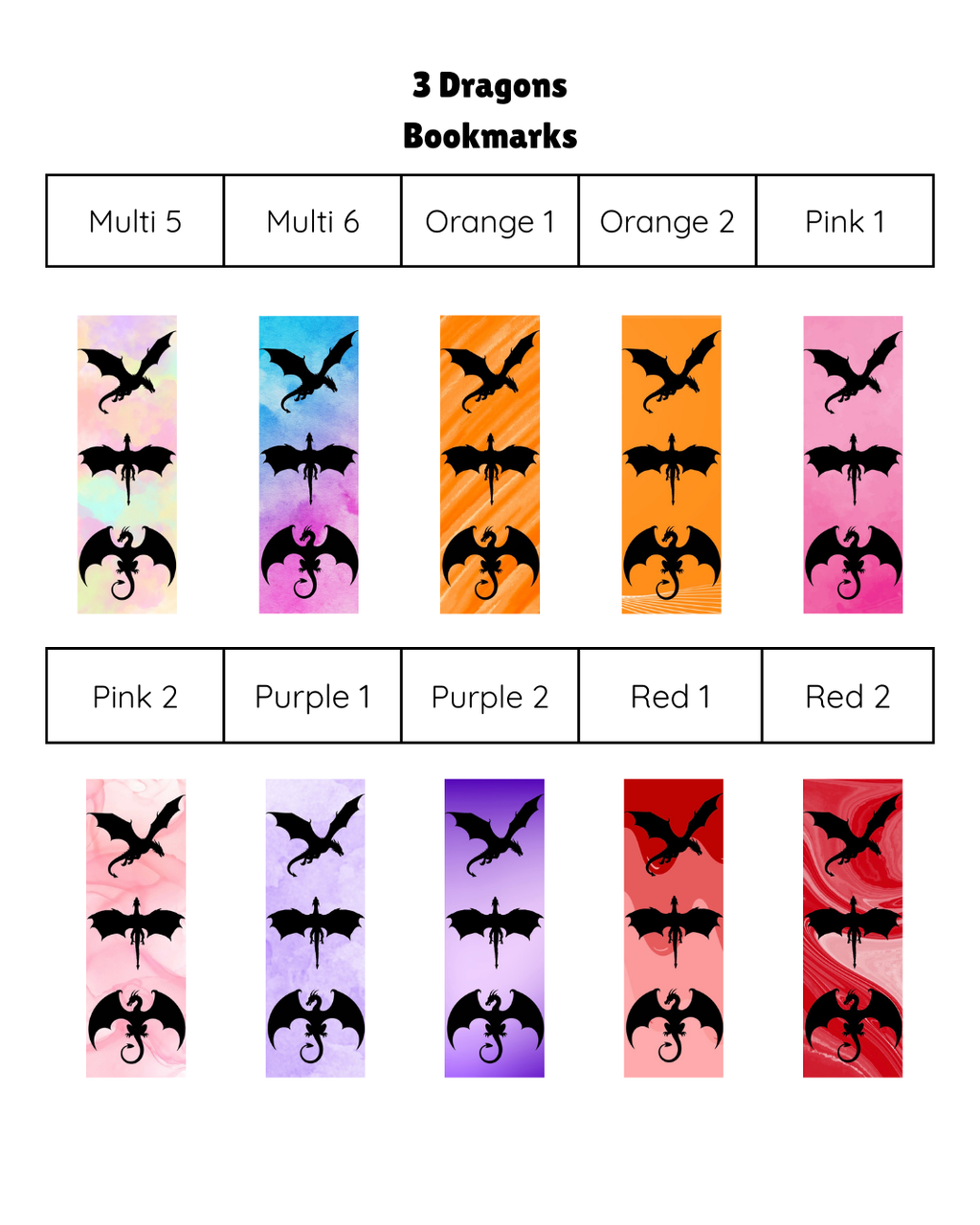 3 Dragons - Bookmark