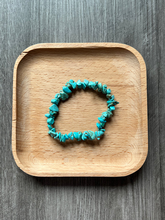 Blue Howlite Chip Bracelet