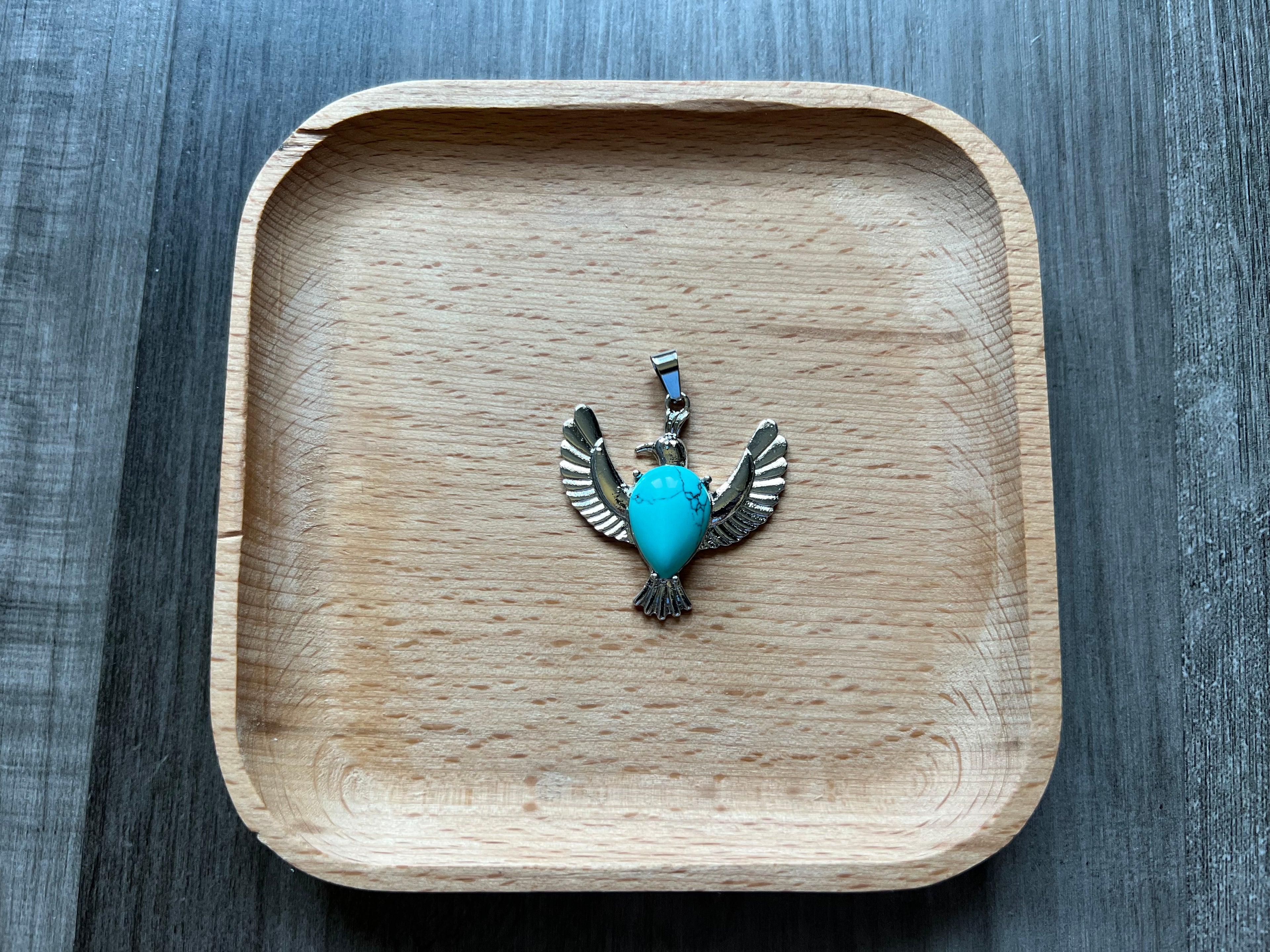 Turquoise Dove Pendant Necklace