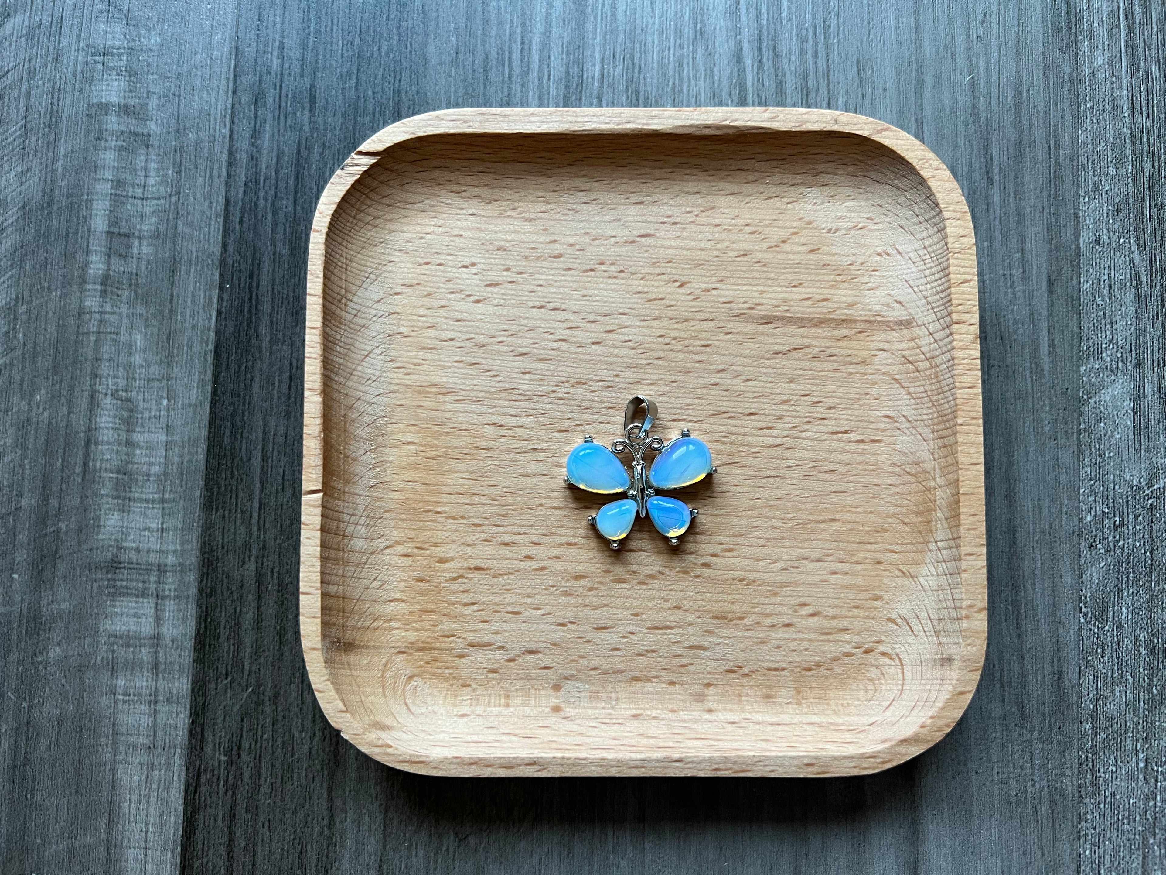 Opalite Butterfly Pendant Necklace