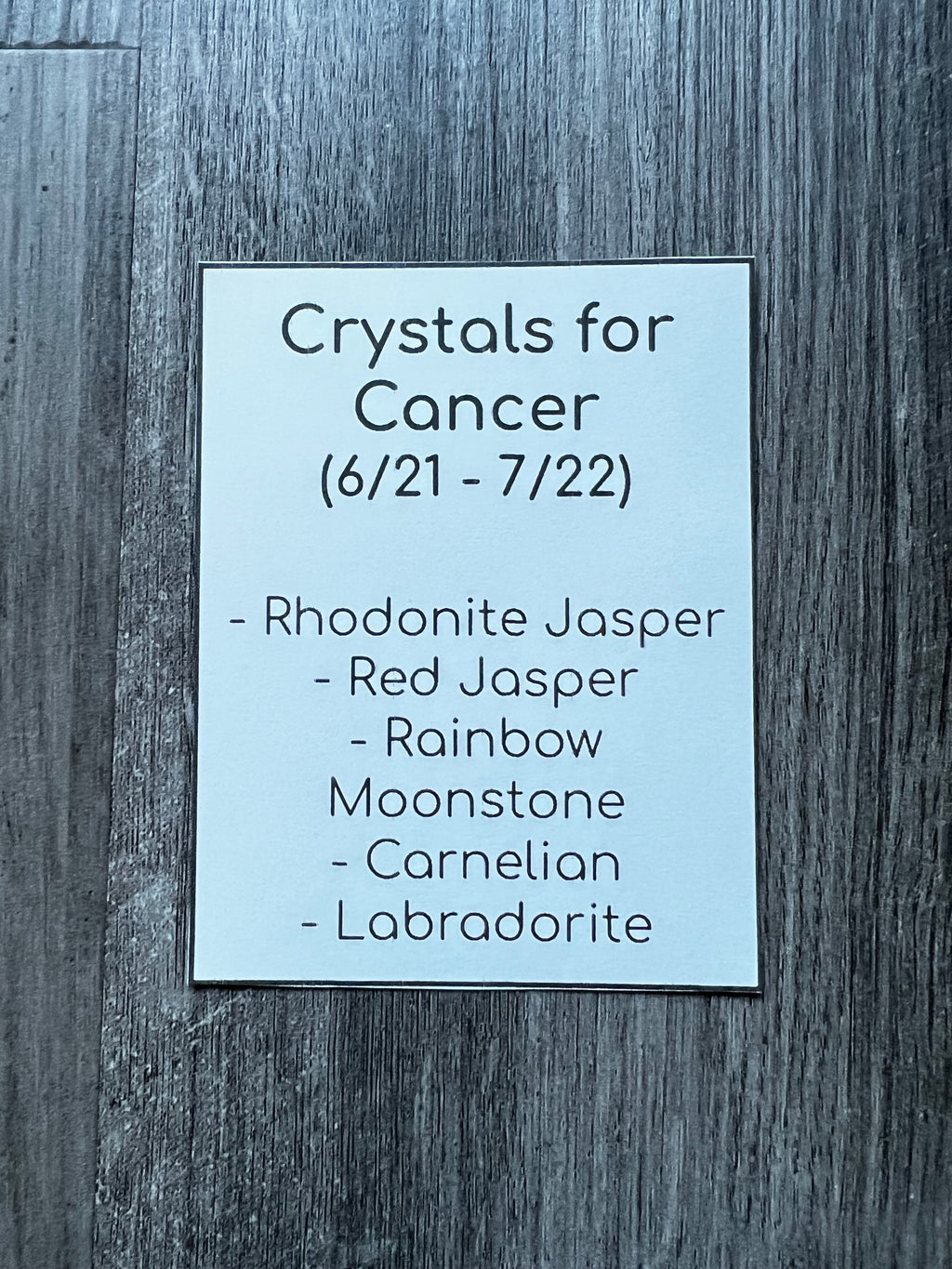 Crystals for Cancer
