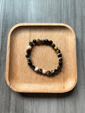 Faceted Orange Yellow Black Agate Bracelet - 8 mm