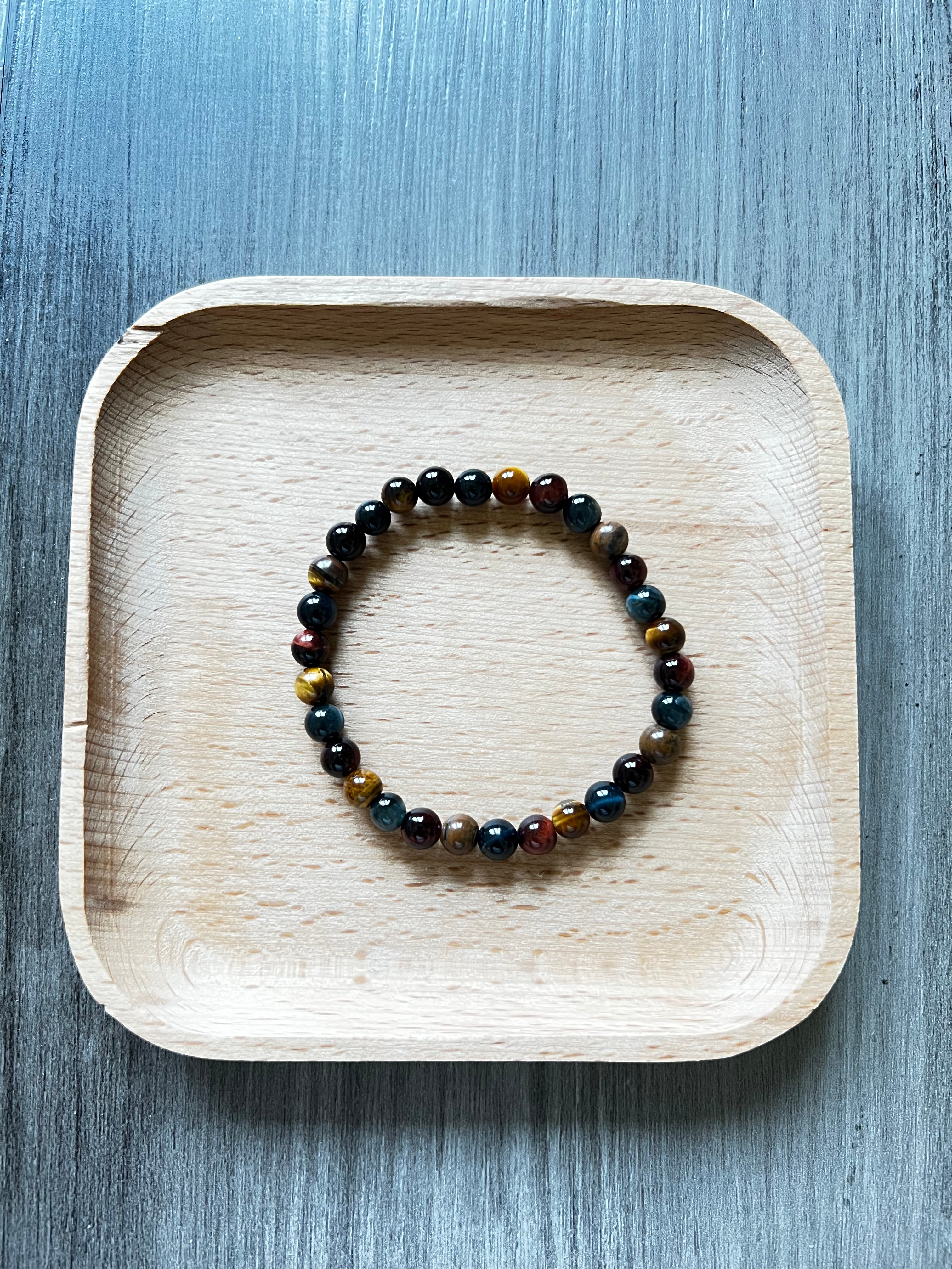 Tiger Eye, Red Tiger Eye, Blue Tiger Eye Bracelet - 6 mm