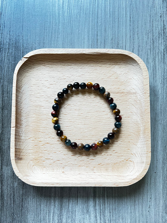 Tiger Eye, Red Tiger Eye, Blue Tiger Eye Bracelet - 6 mm