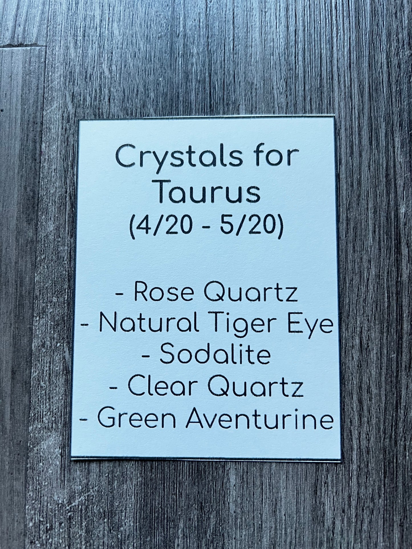 Crystals for Taurus