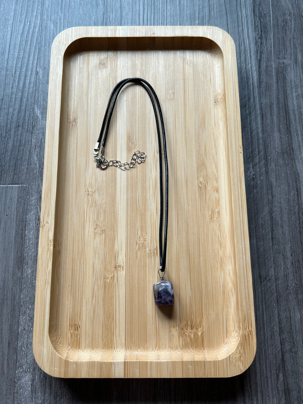 Amethyst Cube Crystal Necklace