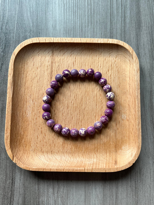 Purple Snake Skin Jasper Bracelet - 8 mm