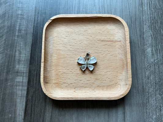 Clear Quartz Butterfly Pendant