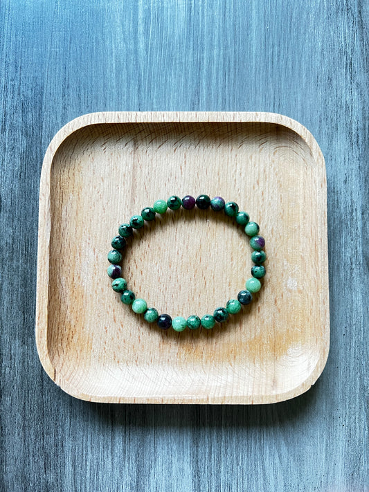Ruby Zoisite Bracelet - 6 mm
