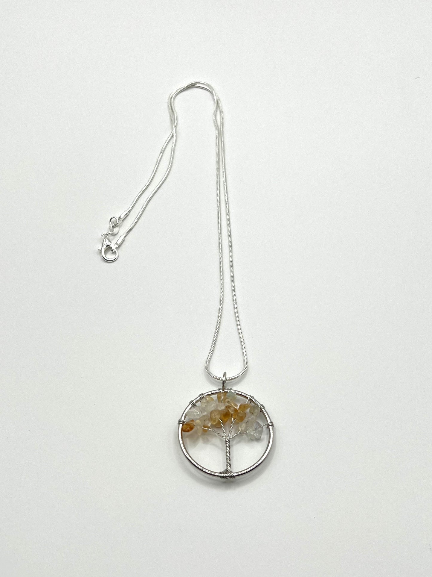 Citrine Tree of Life in Silver Circle
