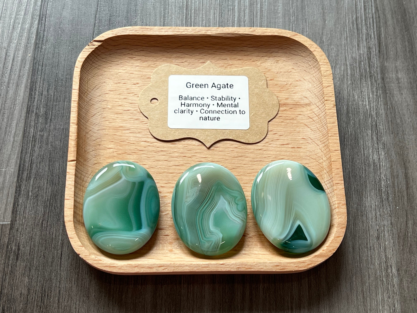 Green Agate Worry Stone