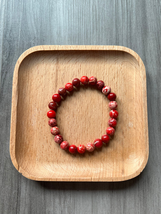 Ocean Blood Red Sea Sediment Jasper Bracelet - 8 mm