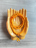 Yellow Sandalwood Mala Bead Necklace - Red
