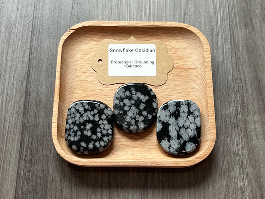 Snowflake Obsidian Palm Stone