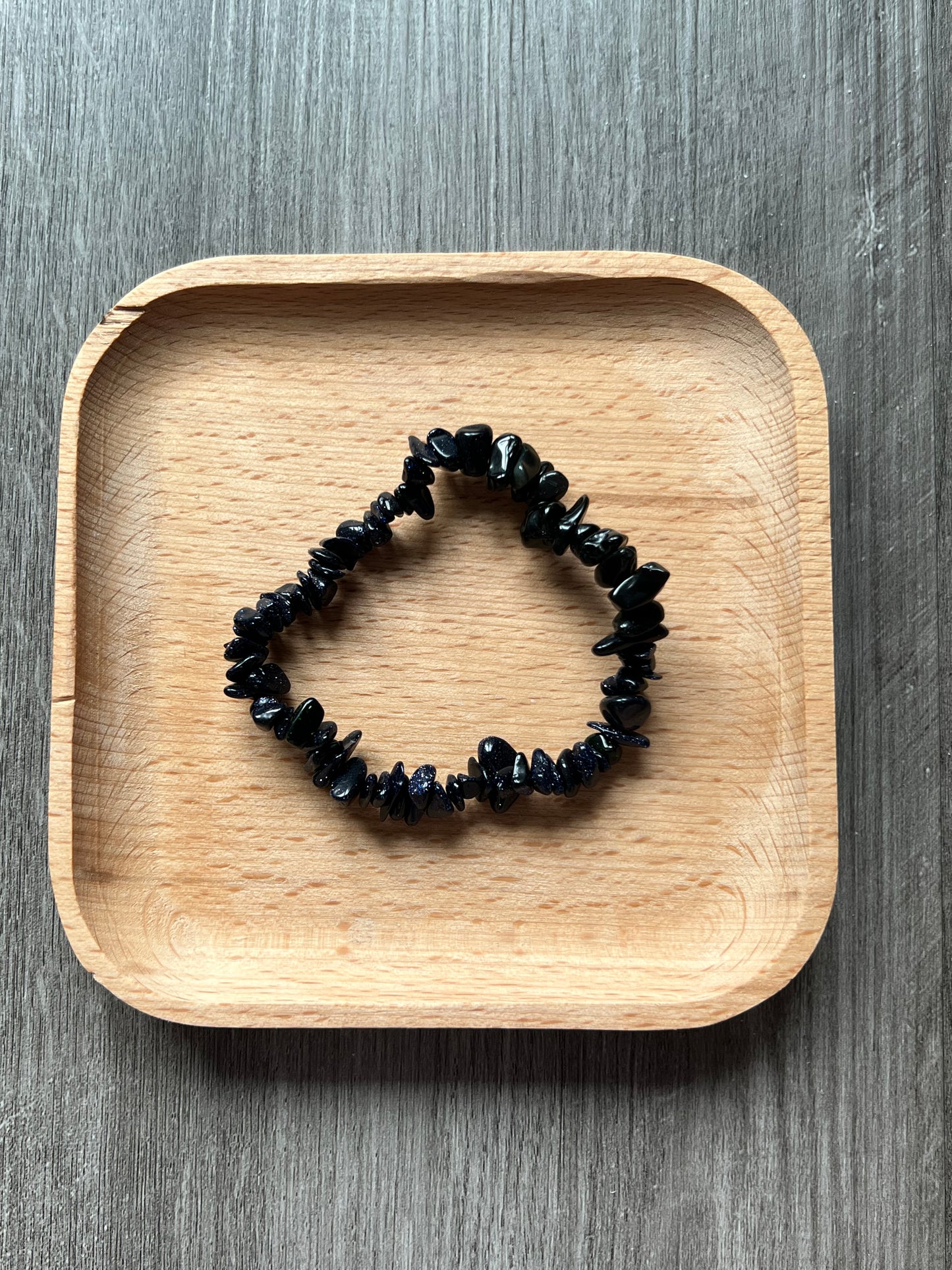 Blue Goldstone Chip Bracelet