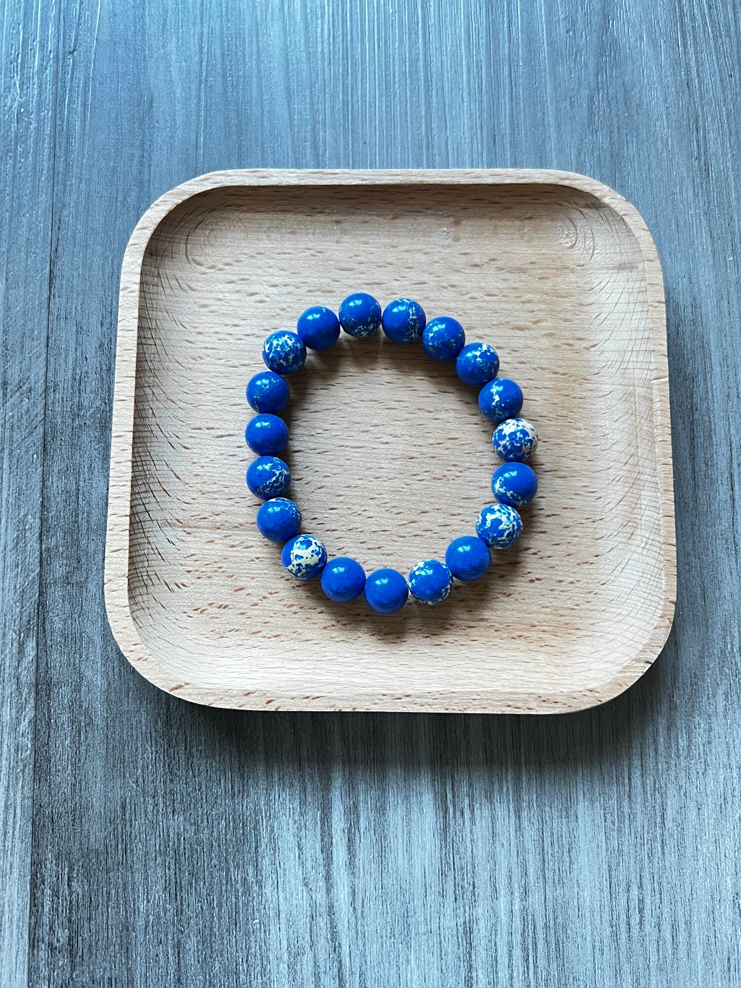 Blue Snake Skin Jasper Bracelet - 10 mm