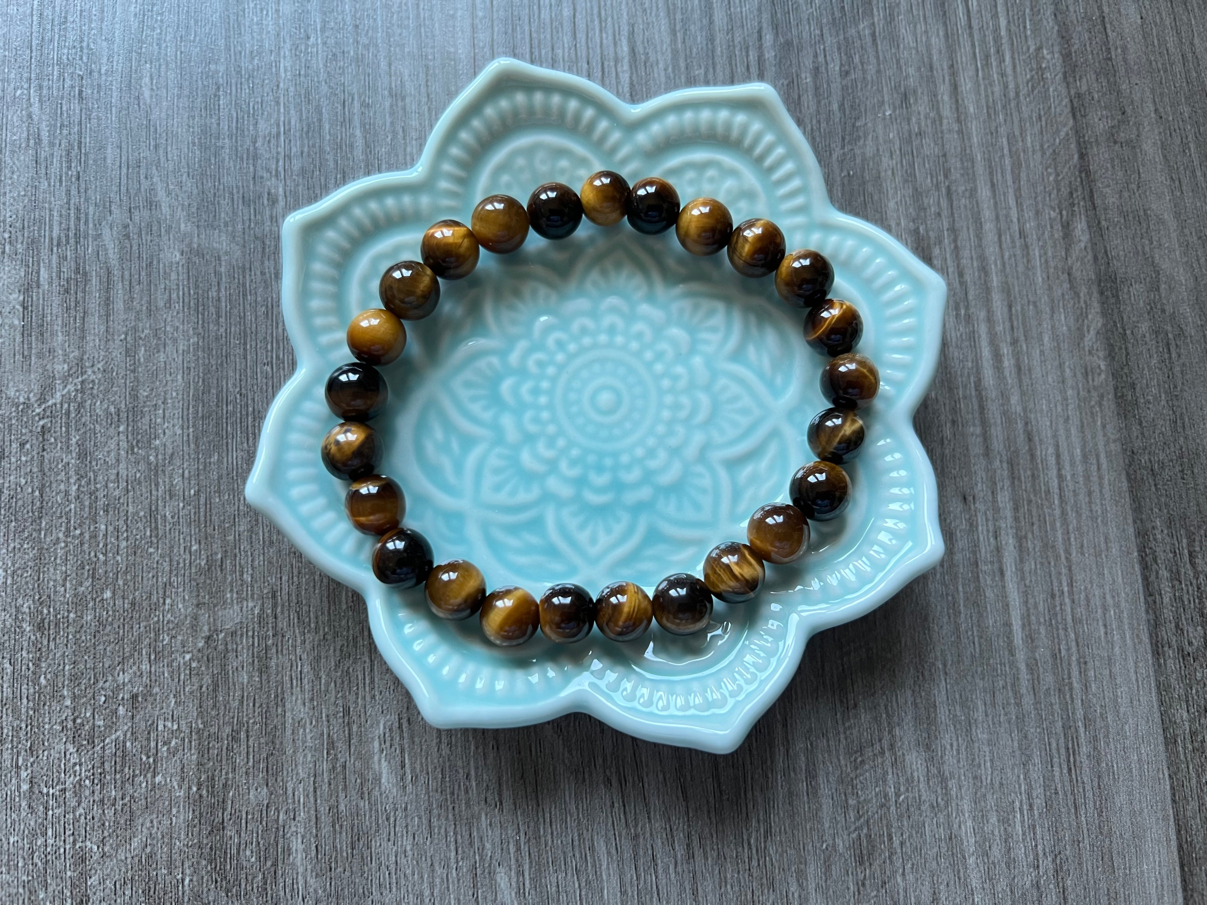 Natural Tiger Eye Bracelet - 8 mm