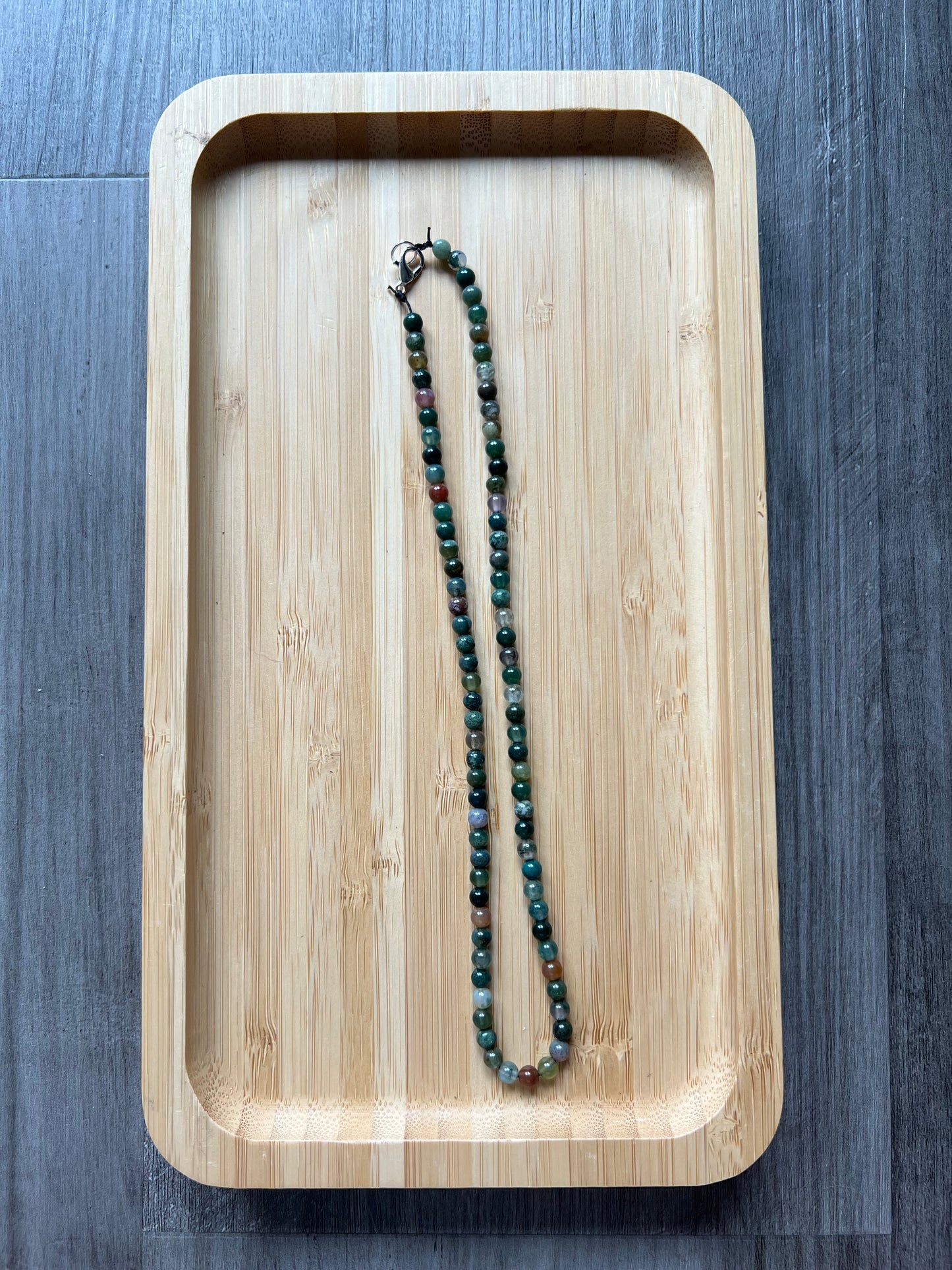 Botanical Moss Agate Necklace - 4 mm