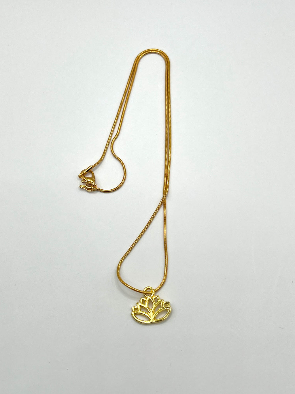 Gold Lotus on Gold Snake Chain