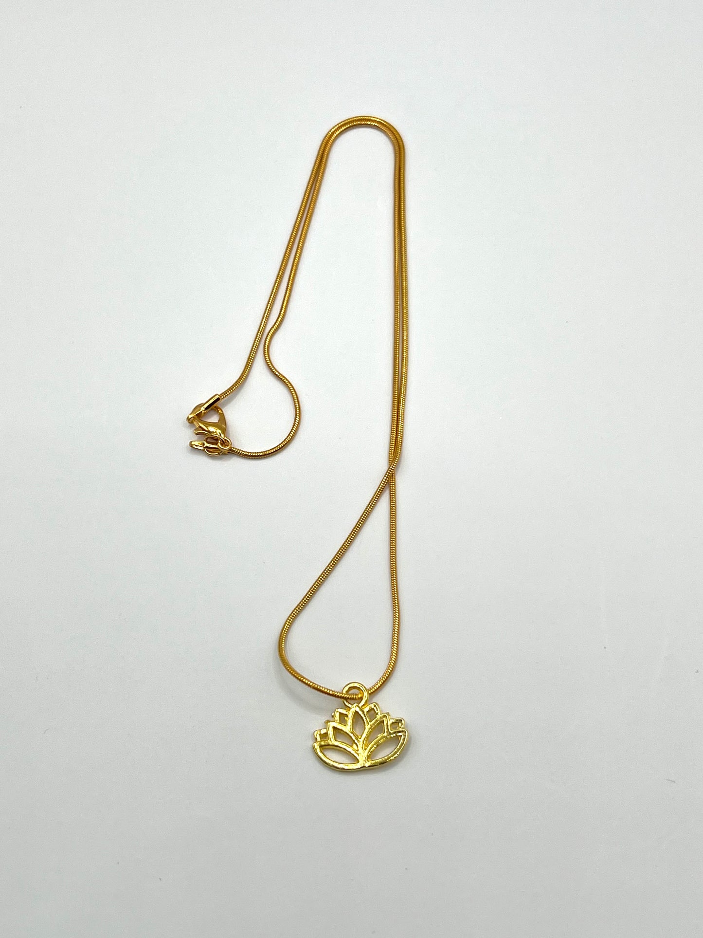 Gold Lotus on Gold Snake Chain