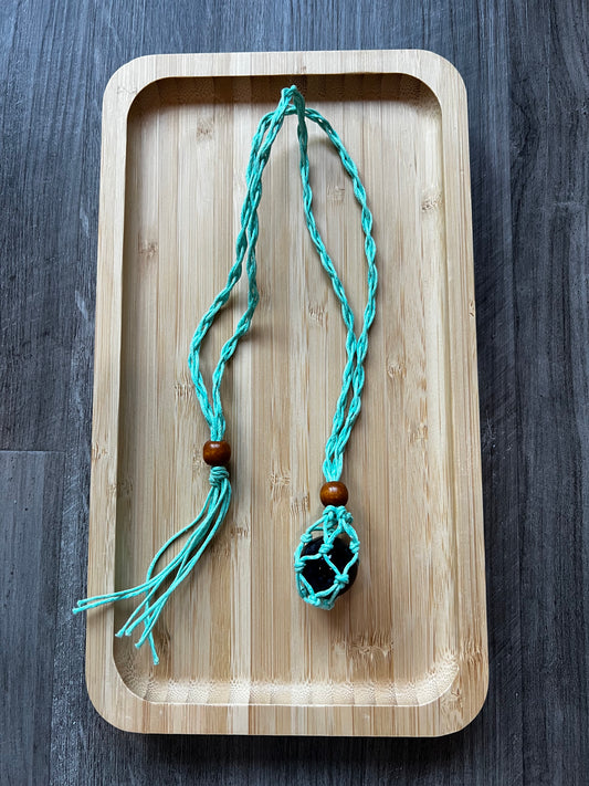 Mint Hemp Necklace w/ Fluorite Stone